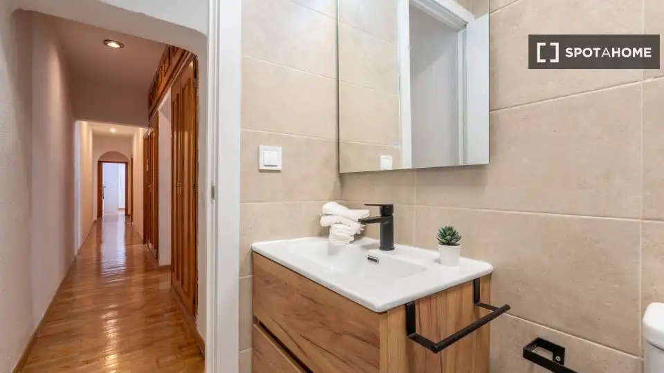 Bathroom of Flat for rent in Madrid  with Air Conditioner, Heating and Furnished