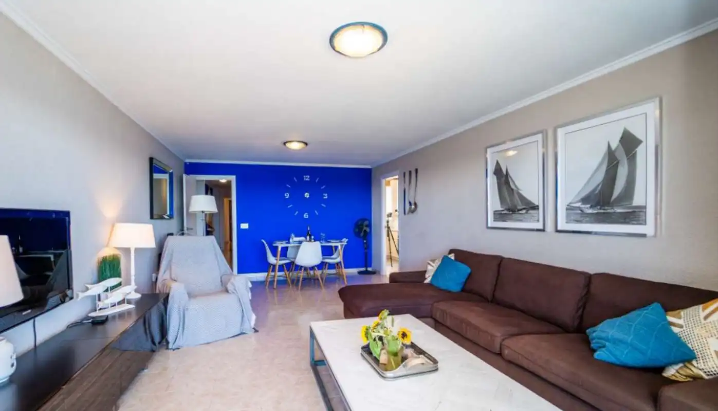Sala de estar de Apartamento en venta en Calpe / Calp con Aire acondicionado, Calefacción y Jardín privado