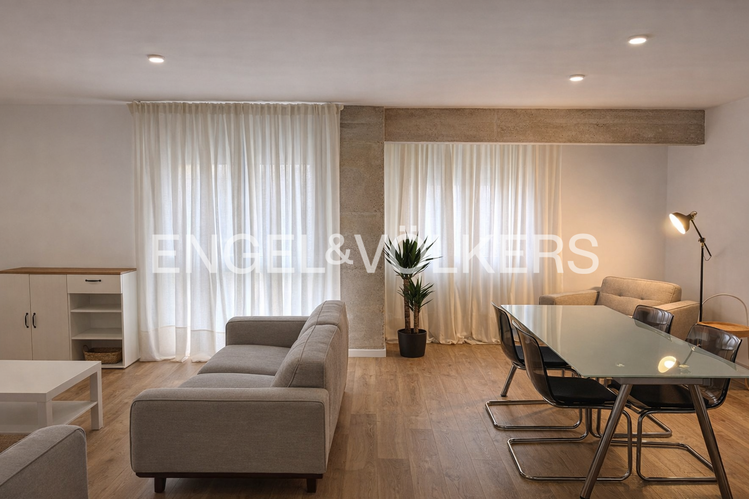 Sala d'estar de Pis de lloguer en Santander amb Calefacció i Moblat