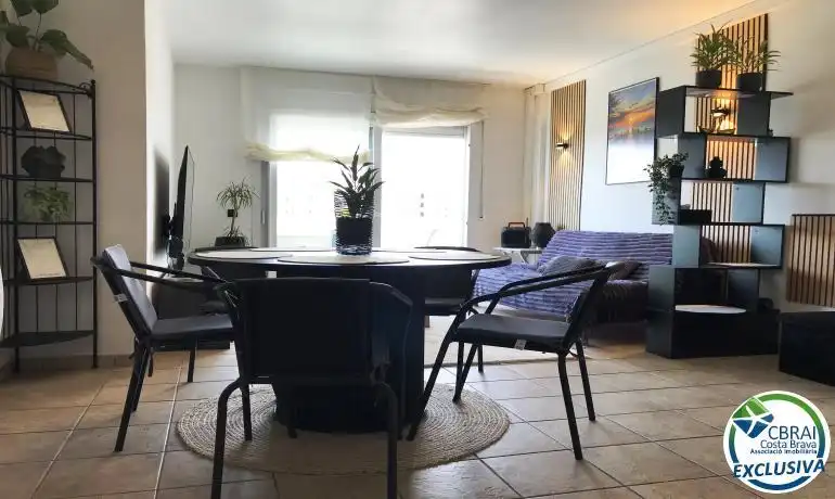 Dining room of Flat for sale in Roses  with Heating, Terrace and Swimming Pool