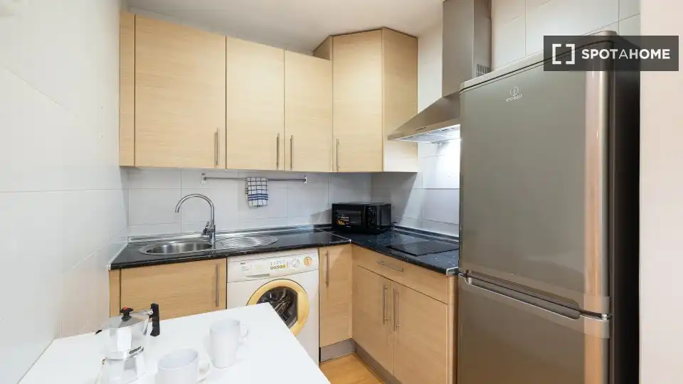 Cuina de Apartament per a compartir en Málaga amb Aire condicionat, Terrassa i Moblat
