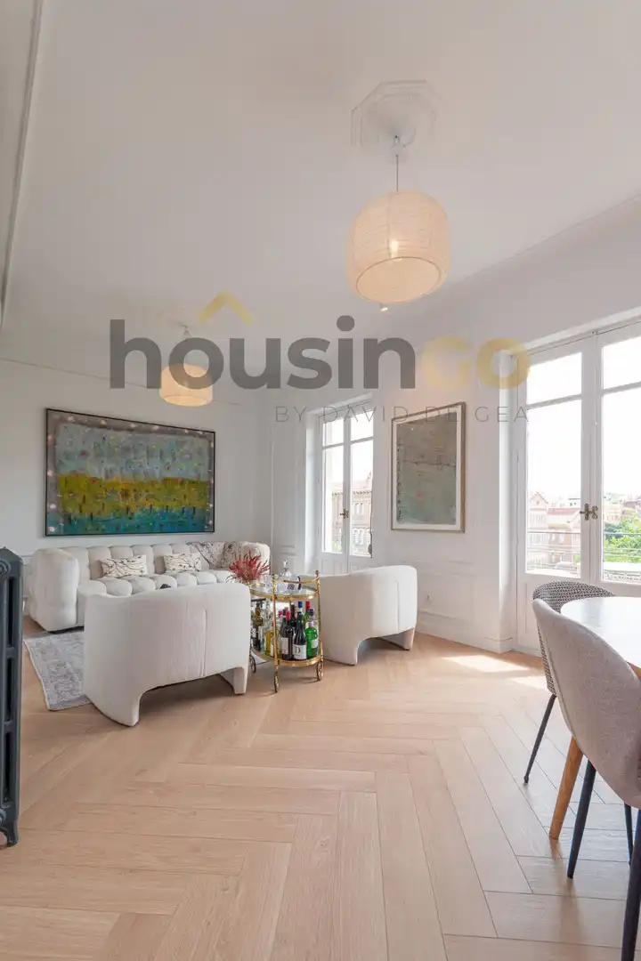 Wohnzimmer von Wohnung zur Miete in Madrid mit Klimaanlage, Heizung und Terrasse