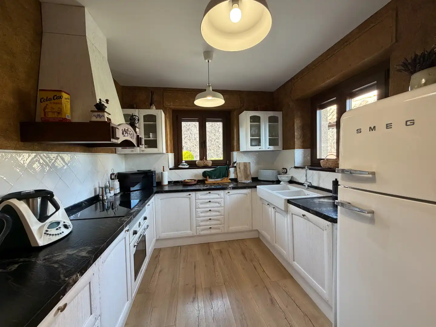 Cocina de Finca rústica en venta en Moià con Calefacción, Jardín privado y Parquet