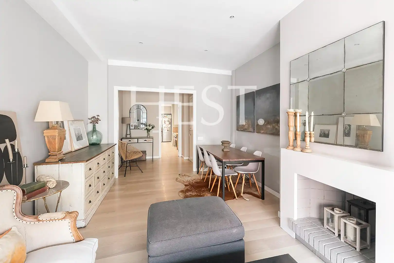 Sala de estar de Piso en venta en Barcelona con Calefacción, Parquet y Trastero