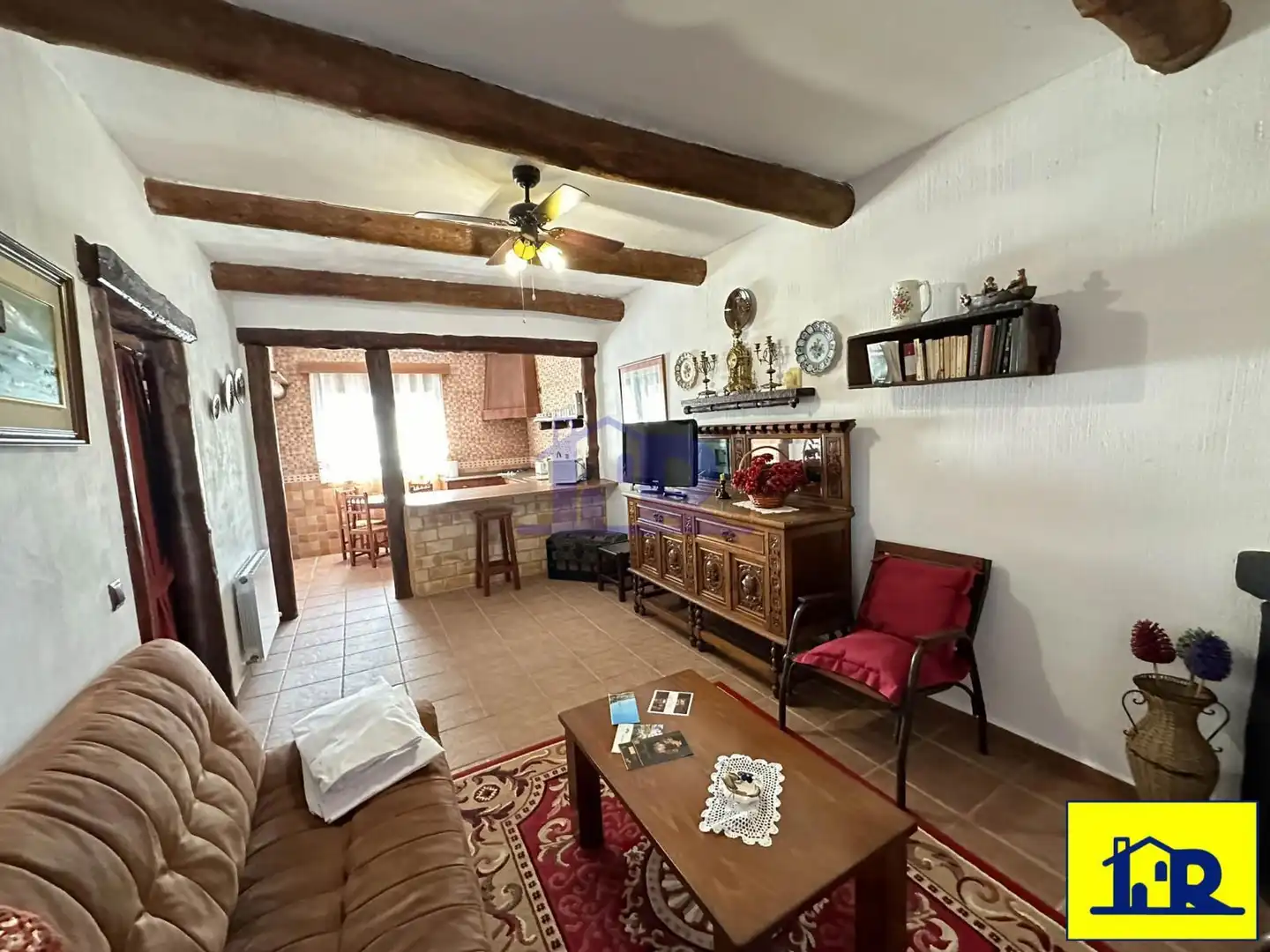 Living room of Houses for sale in Villar de Olalla  with Heating, Terrace and Storage room