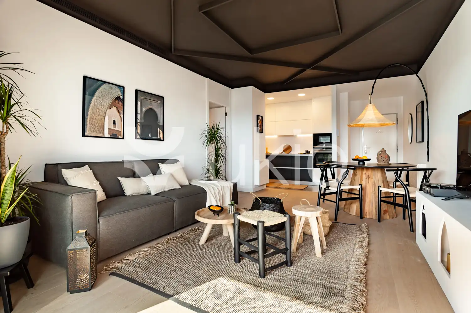 Sala d'estar de Apartament de lloguer en Barcelona amb Aire condicionat, Terrassa i Moblat