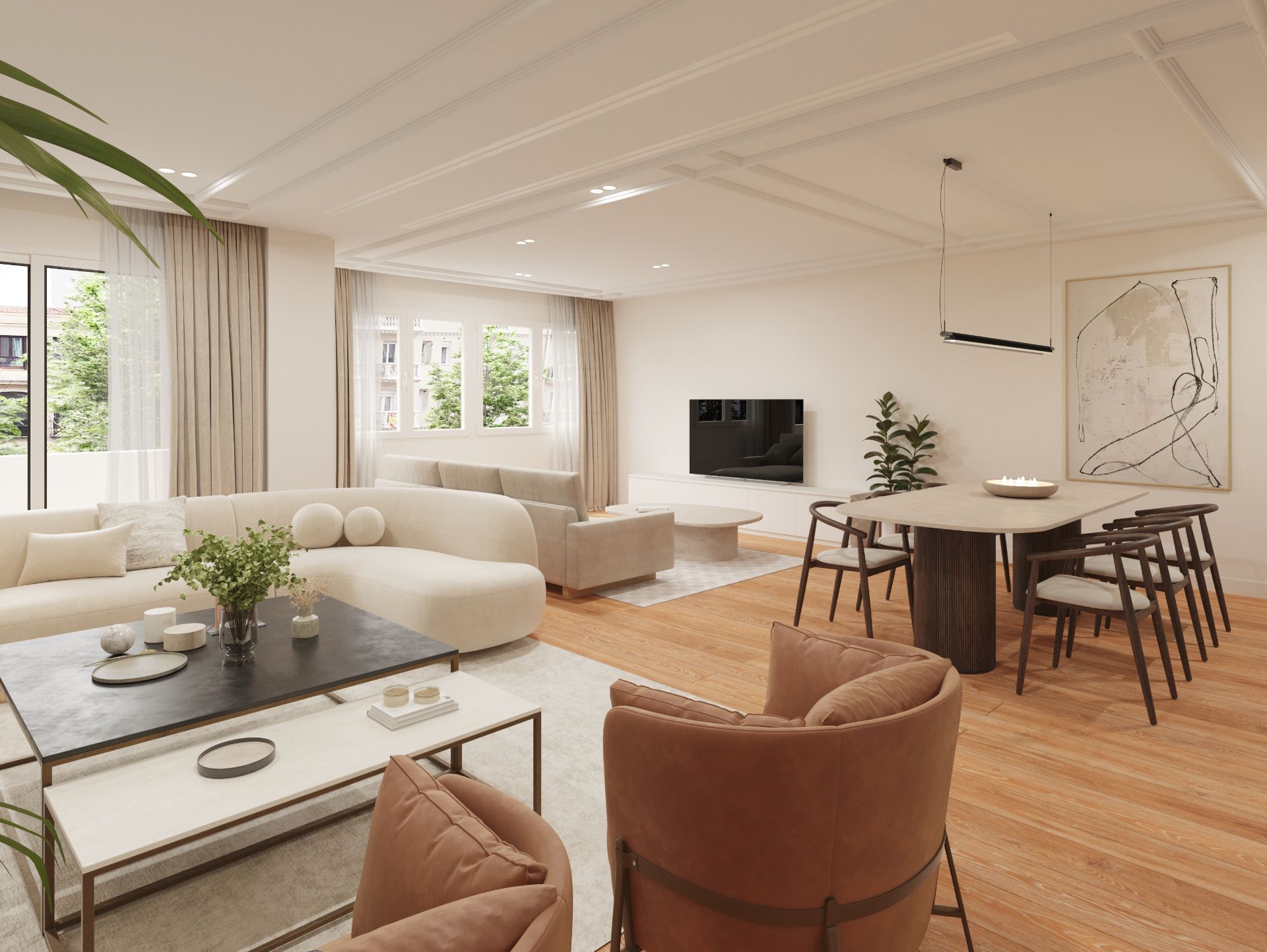Living room of Flat for sale in  Madrid Capital  with Air Conditioner, Heating and Terrace