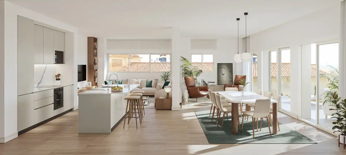Sala d'estar de Dúplex en venda en Málaga amb Aire condicionat, Terrassa i Piscina
