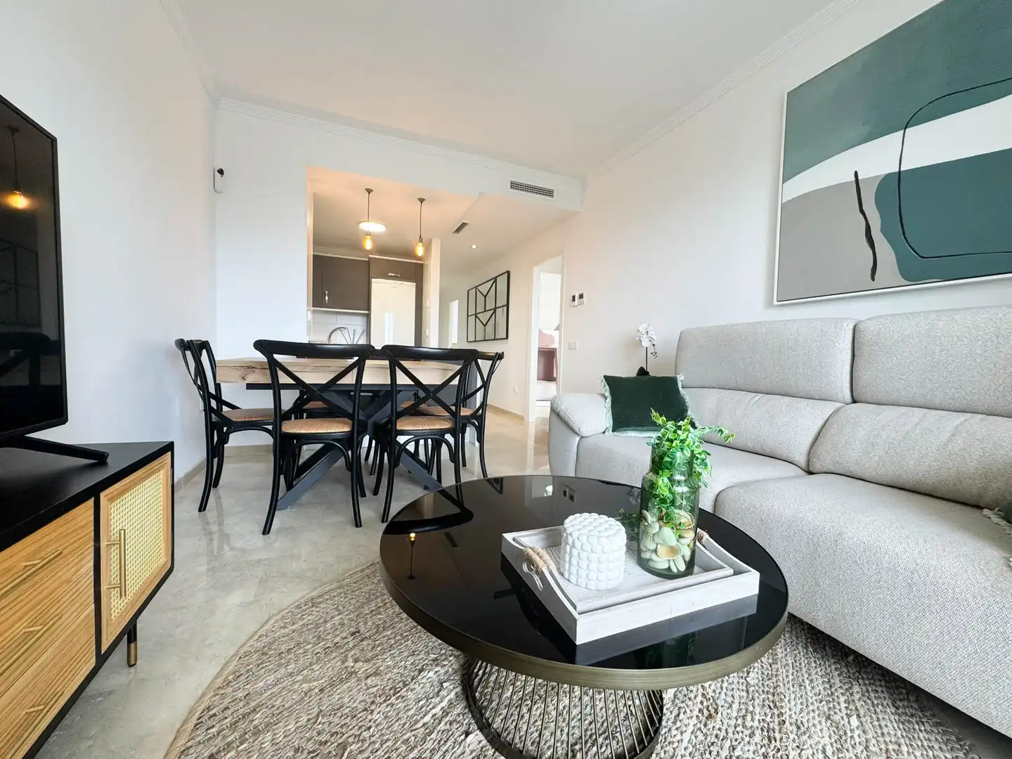 Sala de estar de Apartamento en venta en Manilva con Aire acondicionado, Calefacción y Terraza