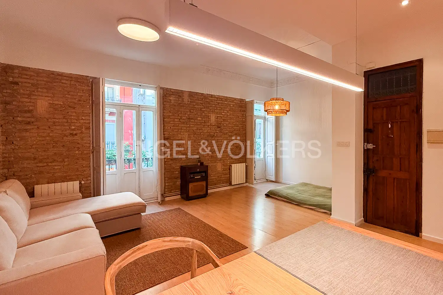 Wohnzimmer von Wohnung zur Miete in Valencia mit Heizung, Möbliert und Balkon