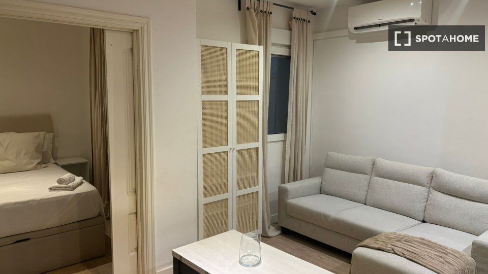 Living room of Flat to rent in  Madrid Capital  with Air Conditioner, Heating and Furnished