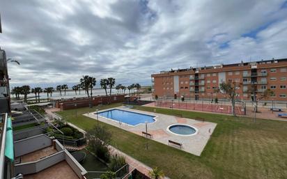 Swimming pool of Flat for sale in Cubelles  with Air Conditioner, Terrace and Swimming Pool