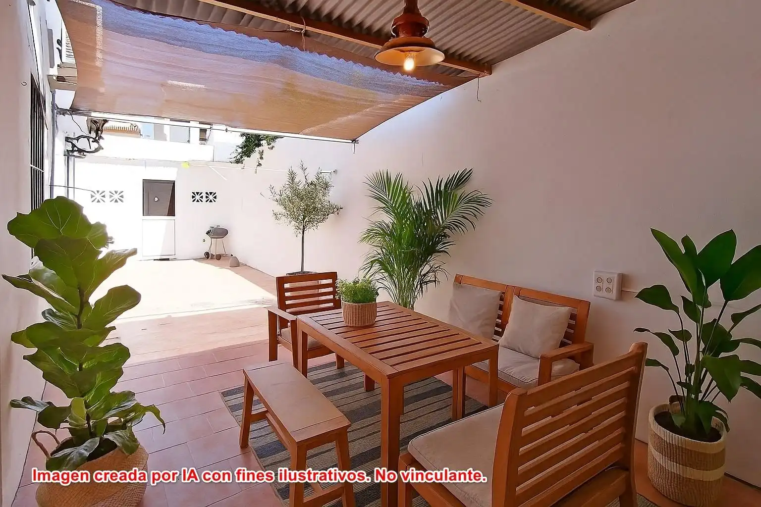 Terrasse von Einfamilien-Reihenhaus zum Verkauf in Cártama mit Klimaanlage und Abstellraum