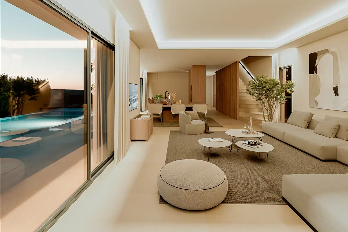 Sala d'estar de Casa o xalet en venda en Alicante / Alacant amb Aire condicionat, Calefacció i Jardí privat