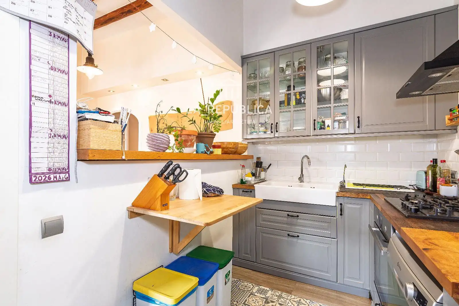 Cocina de Piso en venta en Mataró con Aire acondicionado, Parquet y Balcón