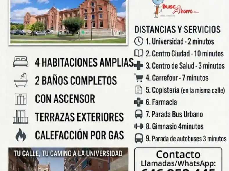 Vista exterior de Pis de lloguer en Plasencia amb Balcó