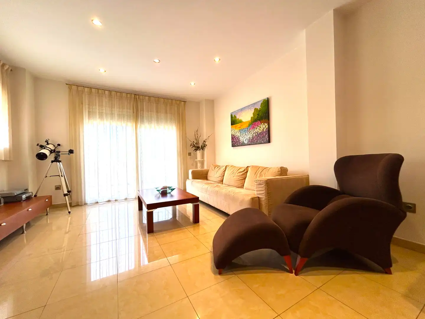 Sala de estar de Casa o chalet en venta en Santa Coloma de Farners con Calefacción, Jardín privado y Terraza
