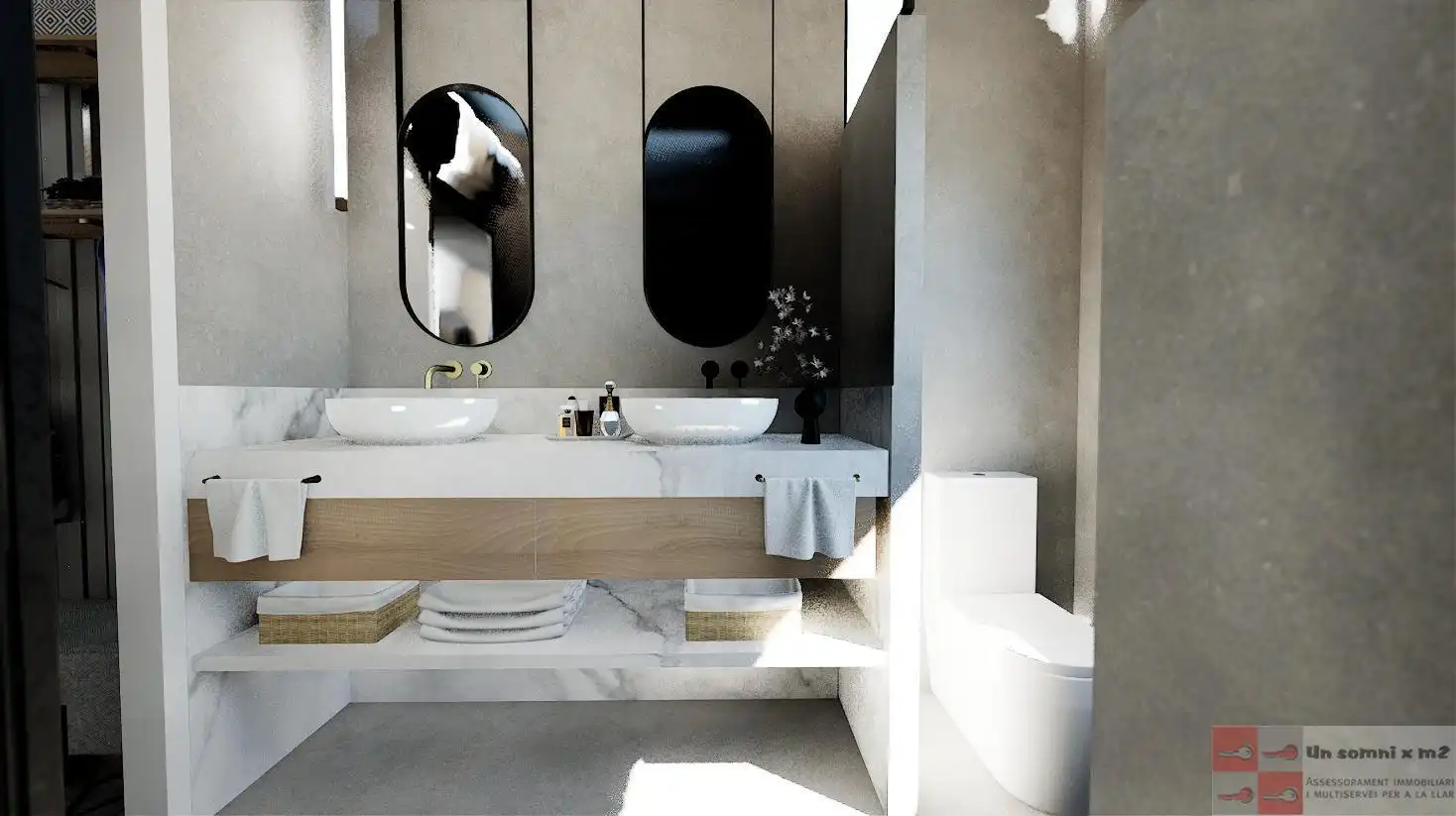 Badezimmer von Einfamilien-Reihenhaus zum Verkauf in Masquefa mit Heizung, Terrasse und Abstellraum