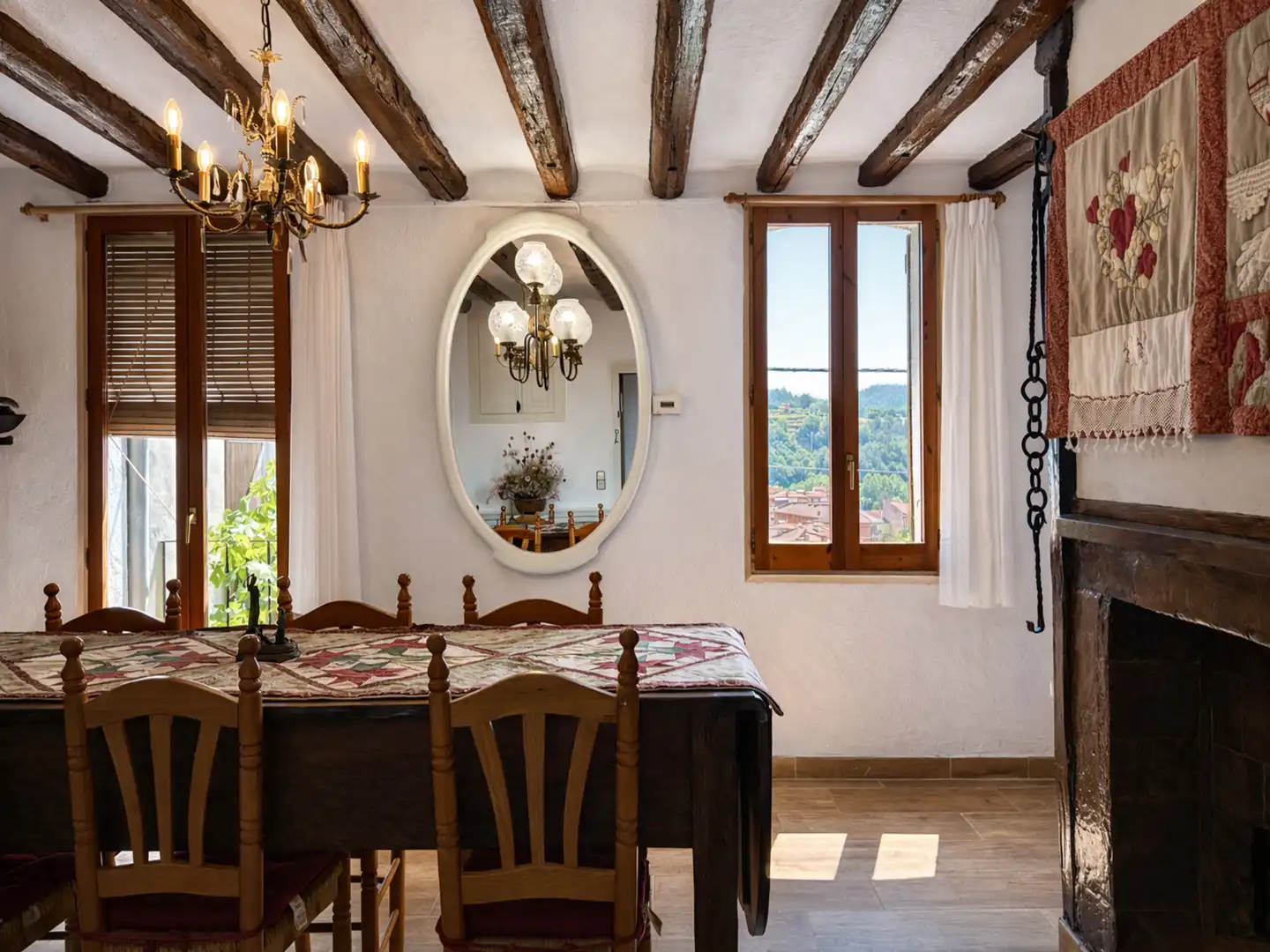 Dining room of Country homes for sale in Campdevànol  with Heating, Private garden and Parquet flooring