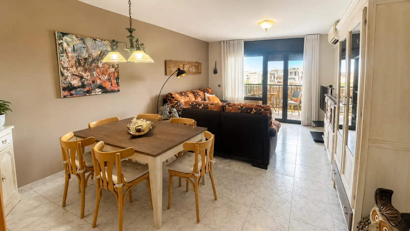Esszimmer von Wohnung zum Verkauf in Tàrrega mit Klimaanlage, Heizung und Terrasse
