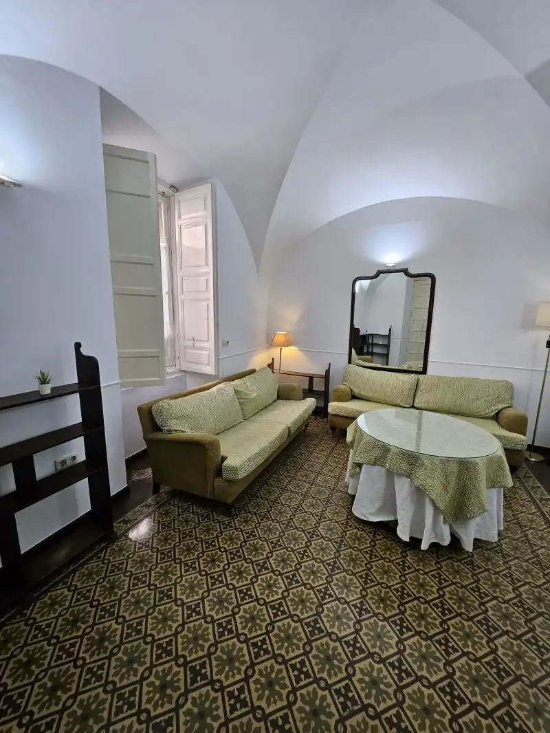 Wohnzimmer von Wohnungen zur Miete in Cáceres mit Klimaanlage, Heizung und Privatgarten