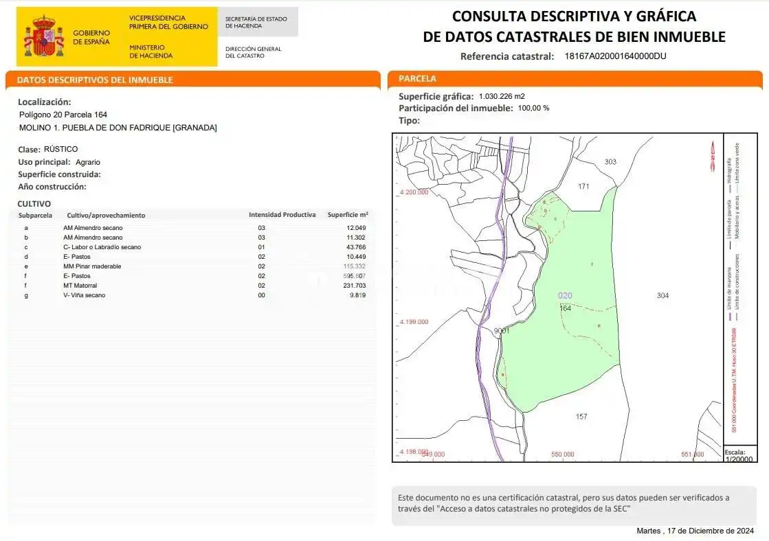 Land for sale in Puebla de Don Fadrique