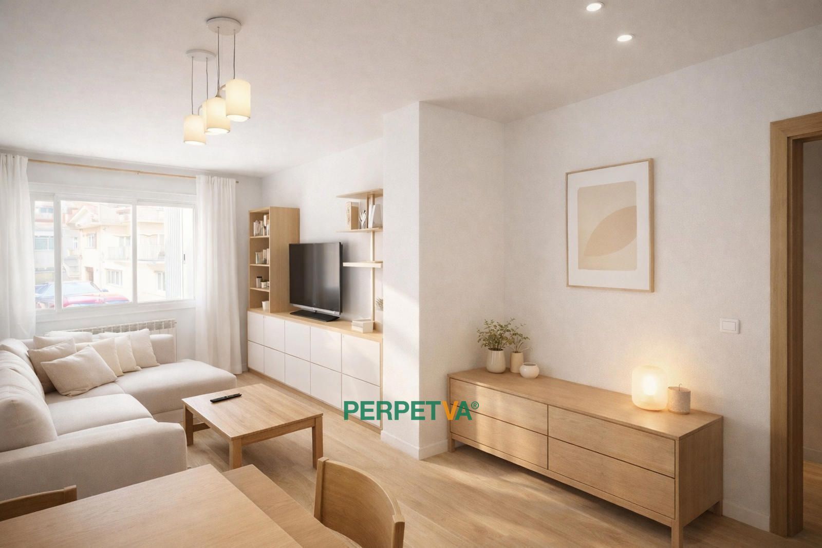 Sala d'estar de Pis en venda en Arenys de Mar amb Aire condicionat, Piscina i Piscina comunitària