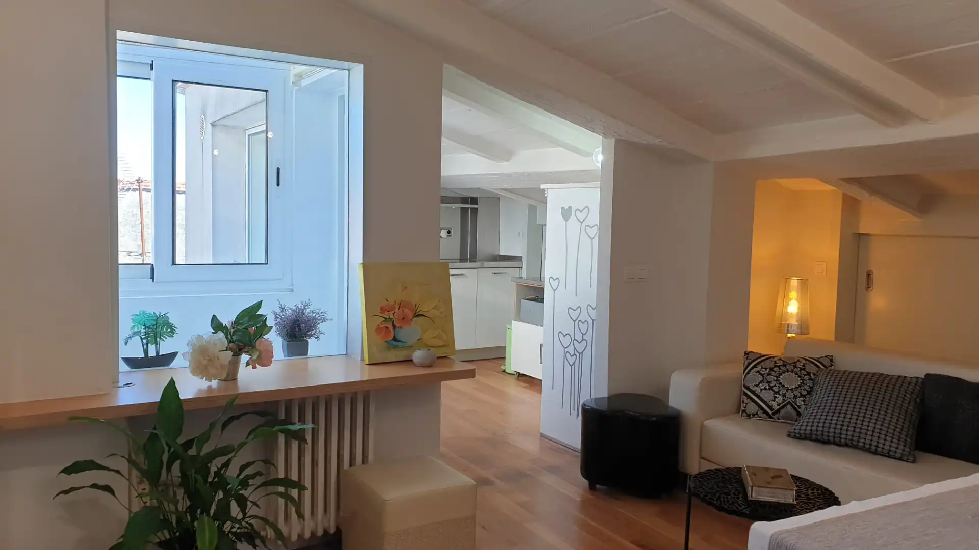 Sala de estar de Ático de alquiler en Santiago de Compostela  con Calefacción, Parquet y Trastero