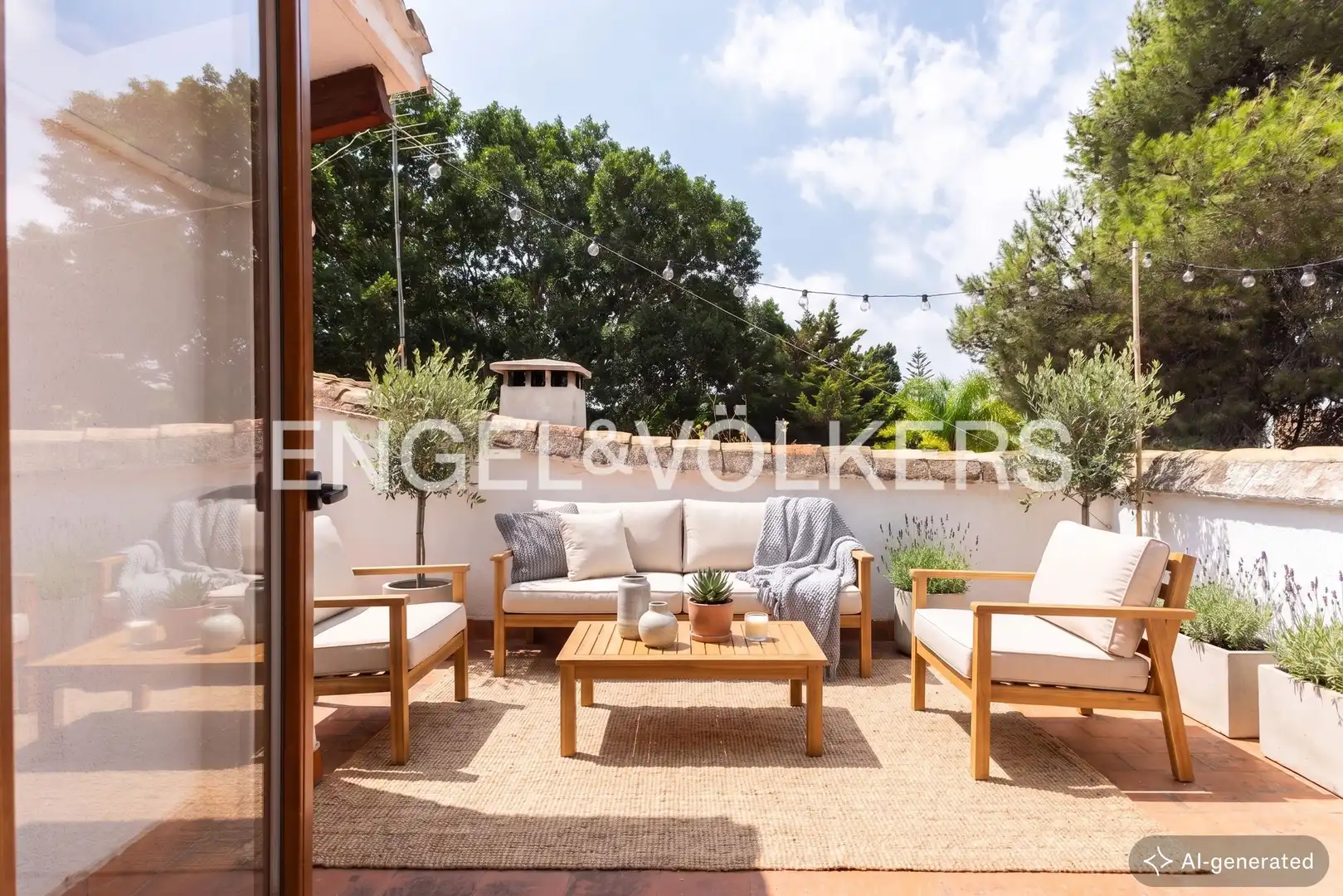 Terraza de Casa o chalet de alquiler en Rocafort con Aire acondicionado, Calefacción y Jardín privado