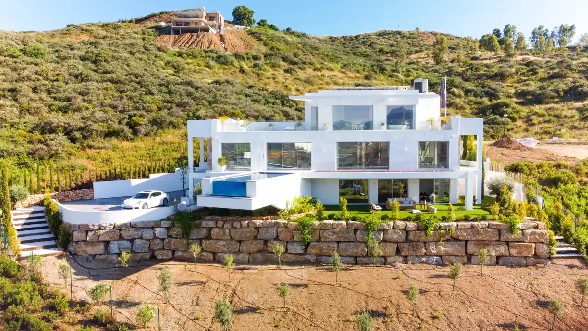 Exterior view of Houses for sale in Mijas  with Air Conditioner, Private garden and Terrace