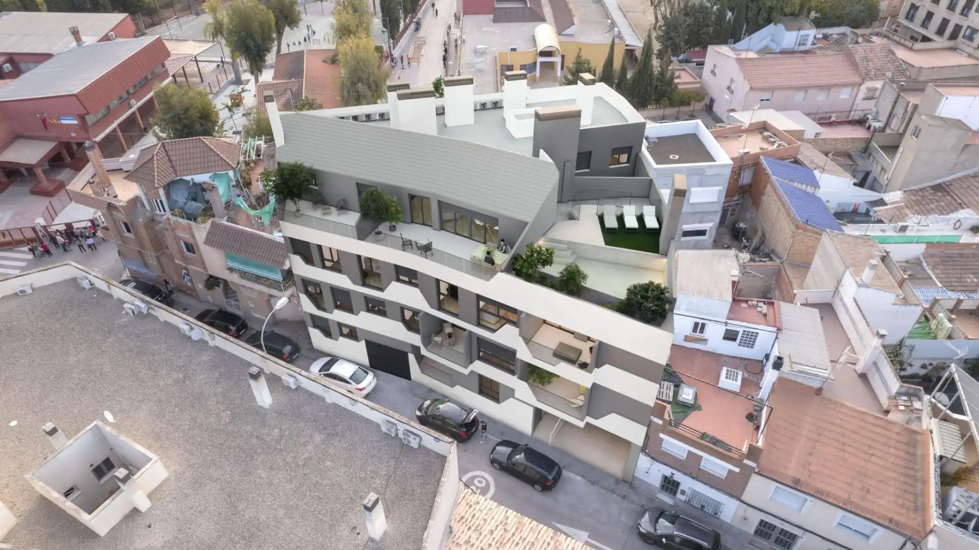 Außenansicht von Wohnung zum Verkauf in Murcia mit Klimaanlage, Heizung und Privatgarten