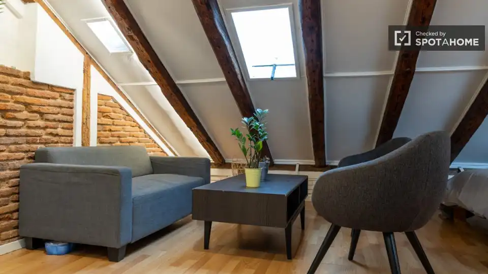 Sala de estar de Piso de alquiler en Madrid con Aire acondicionado, Calefacción y Amueblado