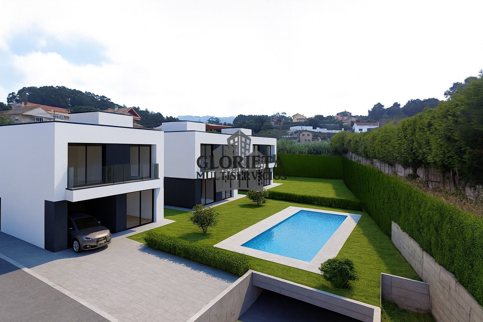 Vista exterior de Casa o xalet en venda en Vigo  amb Terrassa, Piscina i Balcó