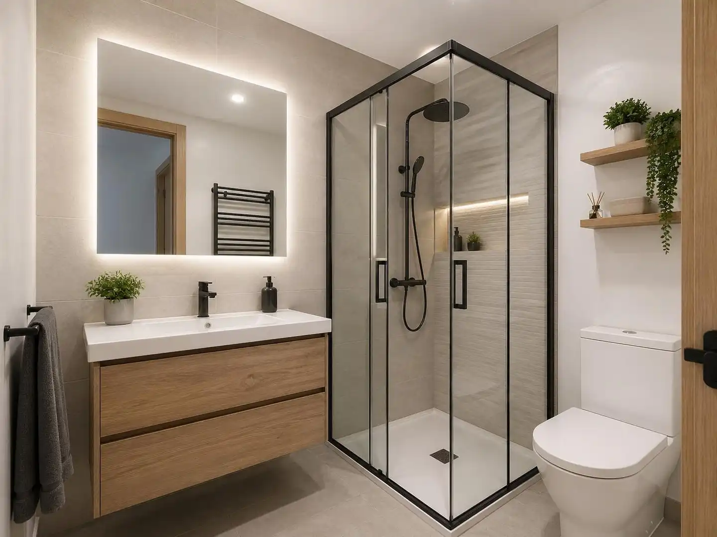 Badezimmer von Wohnung zum Verkauf in Badalona mit Parkett