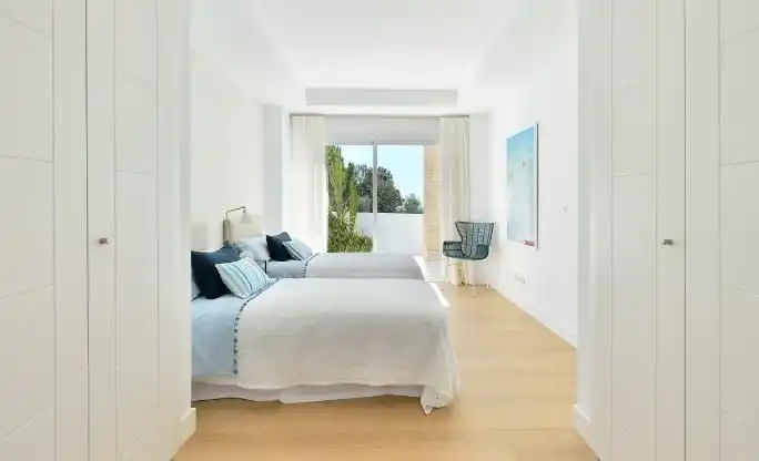 Bedroom of Apartments for rent in Benalmádena  with Air Conditioner, Oven and Washing machine