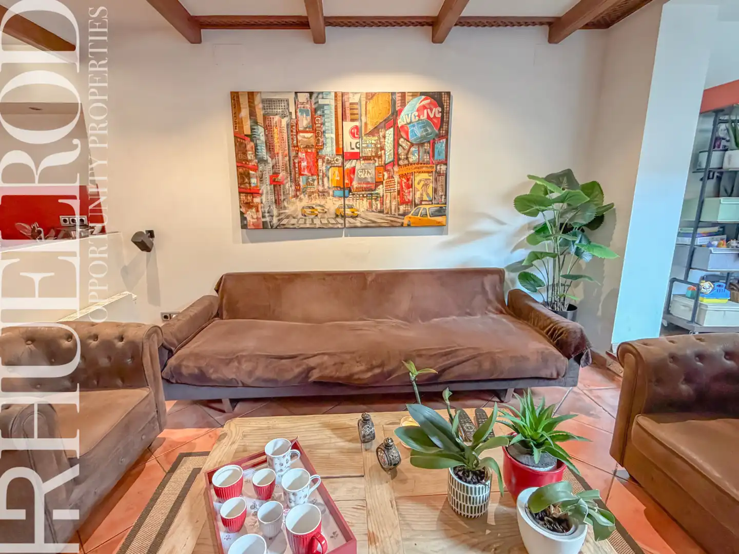 Sala d'estar de Casa adosada en venda en Granollers amb Aire condicionat, Calefacció i Parquet