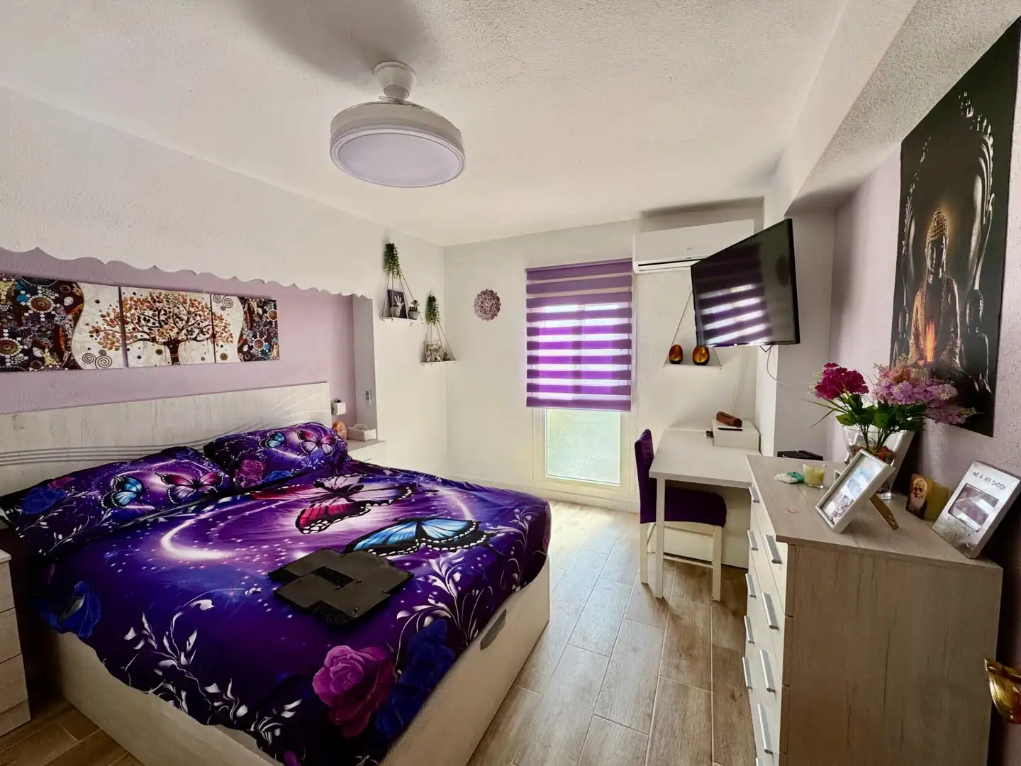 Schlafzimmer von Wohnungen zur Miete in Benalmádena mit Privatgarten, Möbliert und Gemeinschaftspool