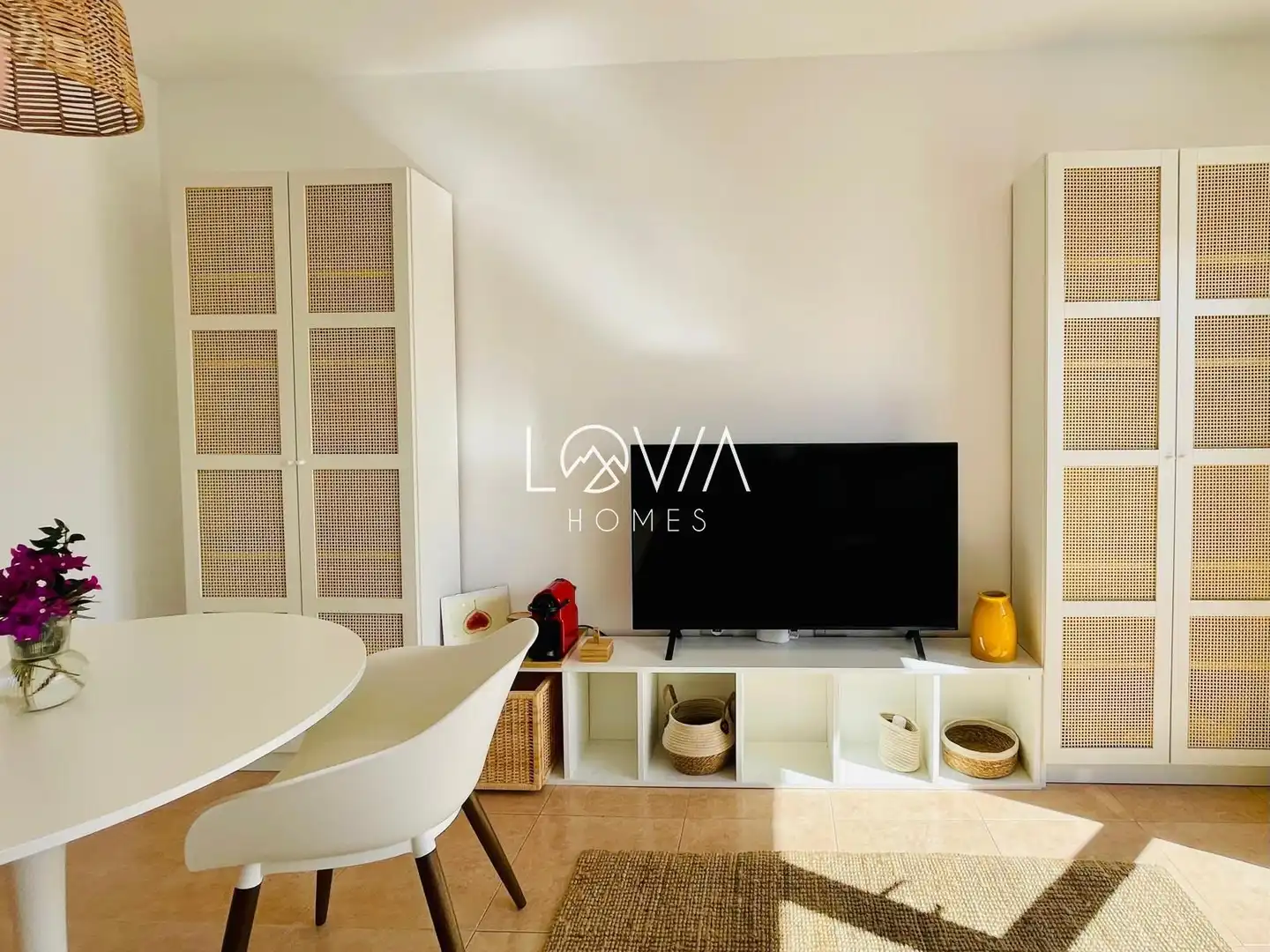 Sala d'estar de Apartament de lloguer en La Oliva amb Terrassa, Piscina i Piscina comunitària