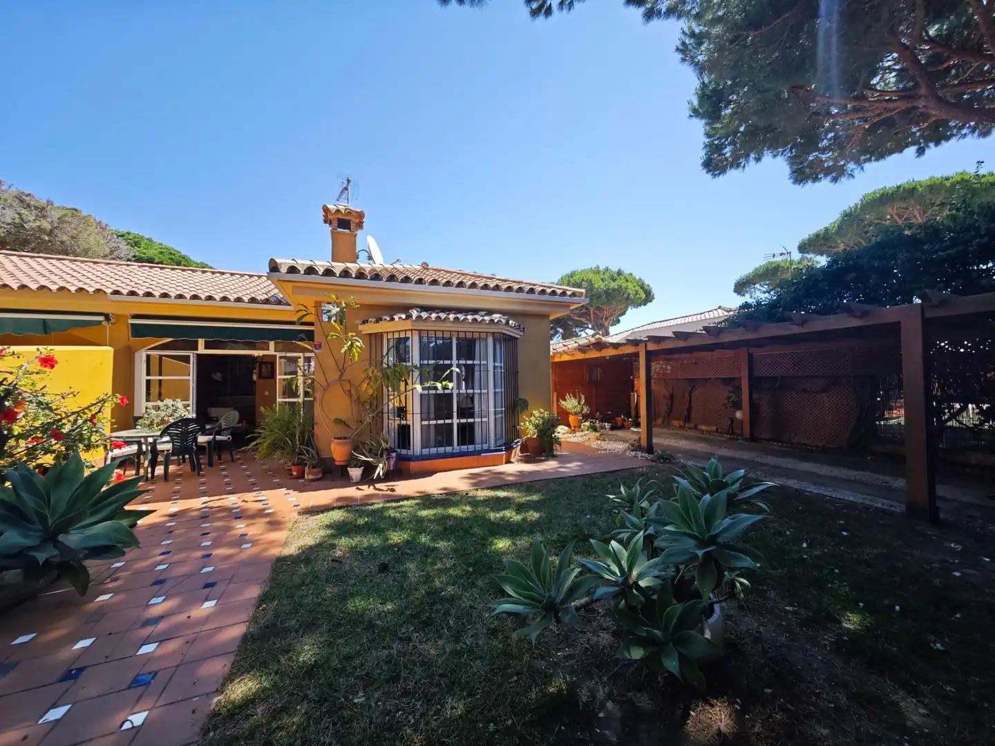 Jardí de Casa o xalet en venda en Chiclana de la Frontera amb Calefacció, Piscina i Moblat