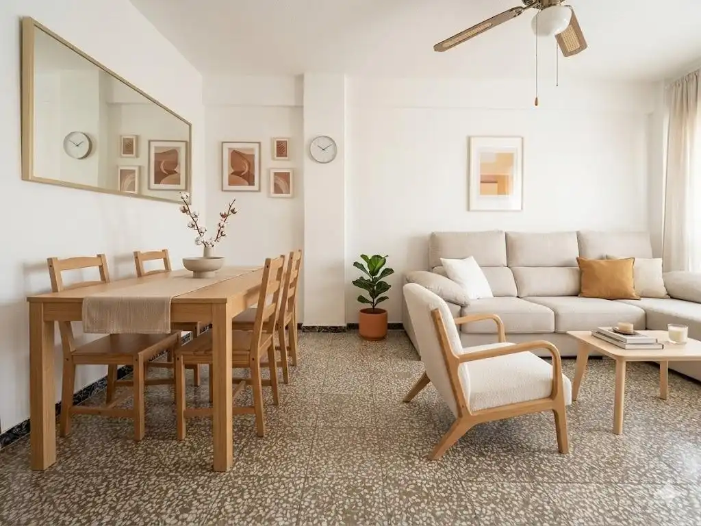 Living room of Flat for sale in Águilas  with Terrace, Furnished and Balcony