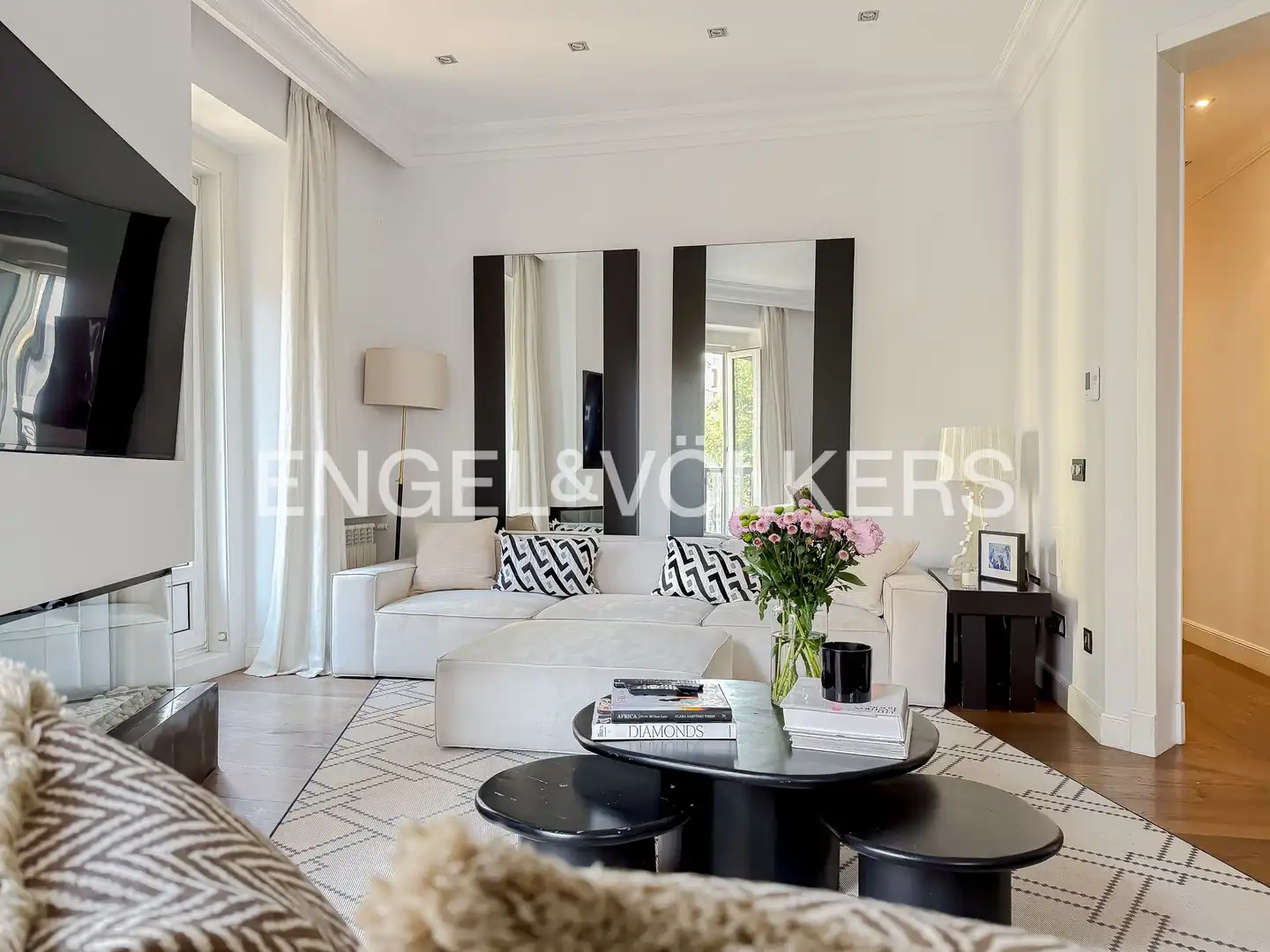 Wohnzimmer von Wohnung zur Miete in Madrid mit Klimaanlage, Heizung und Möbliert