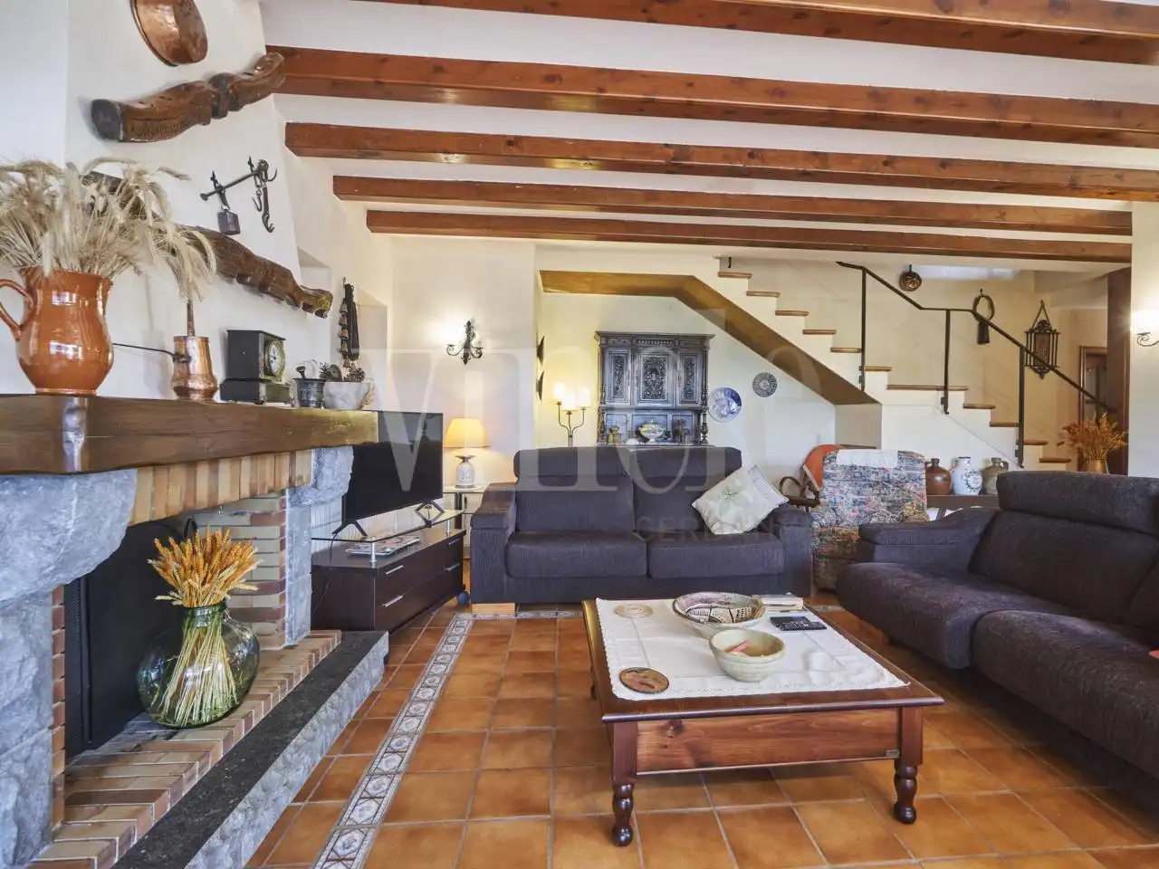 Sala d'estar de Casa o xalet en venda en Prullans amb Calefacció, Jardí privat i Terrassa