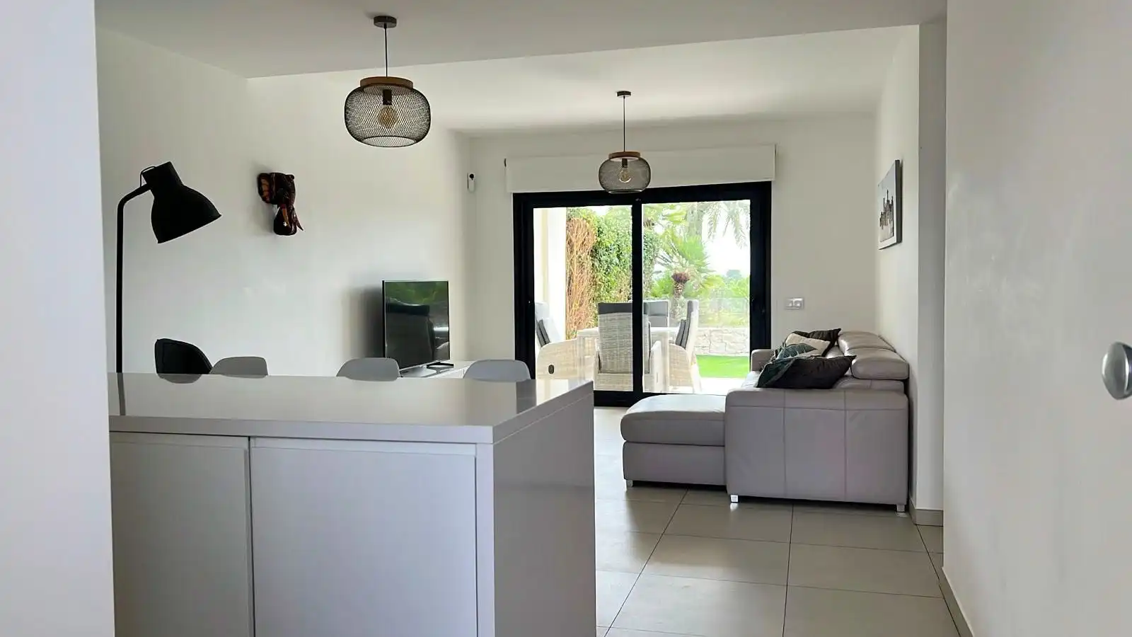Wohnzimmer von Wohnung zur Miete in Pilar de la Horadada mit Klimaanlage, Heizung und Privatgarten
