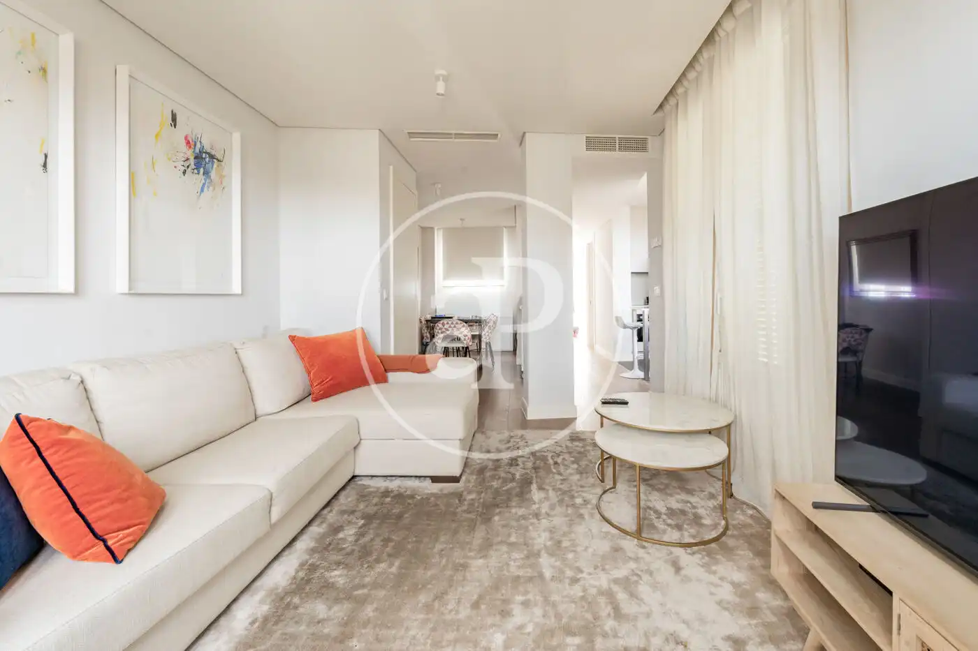 Wohnzimmer von Wohnung zum Verkauf in Madrid mit Klimaanlage, Heizung und Terrasse