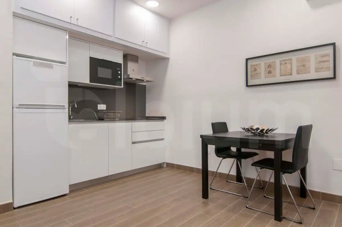 Cocina de Estudio de alquiler en Barcelona con Aire acondicionado, Calefacción y Amueblado