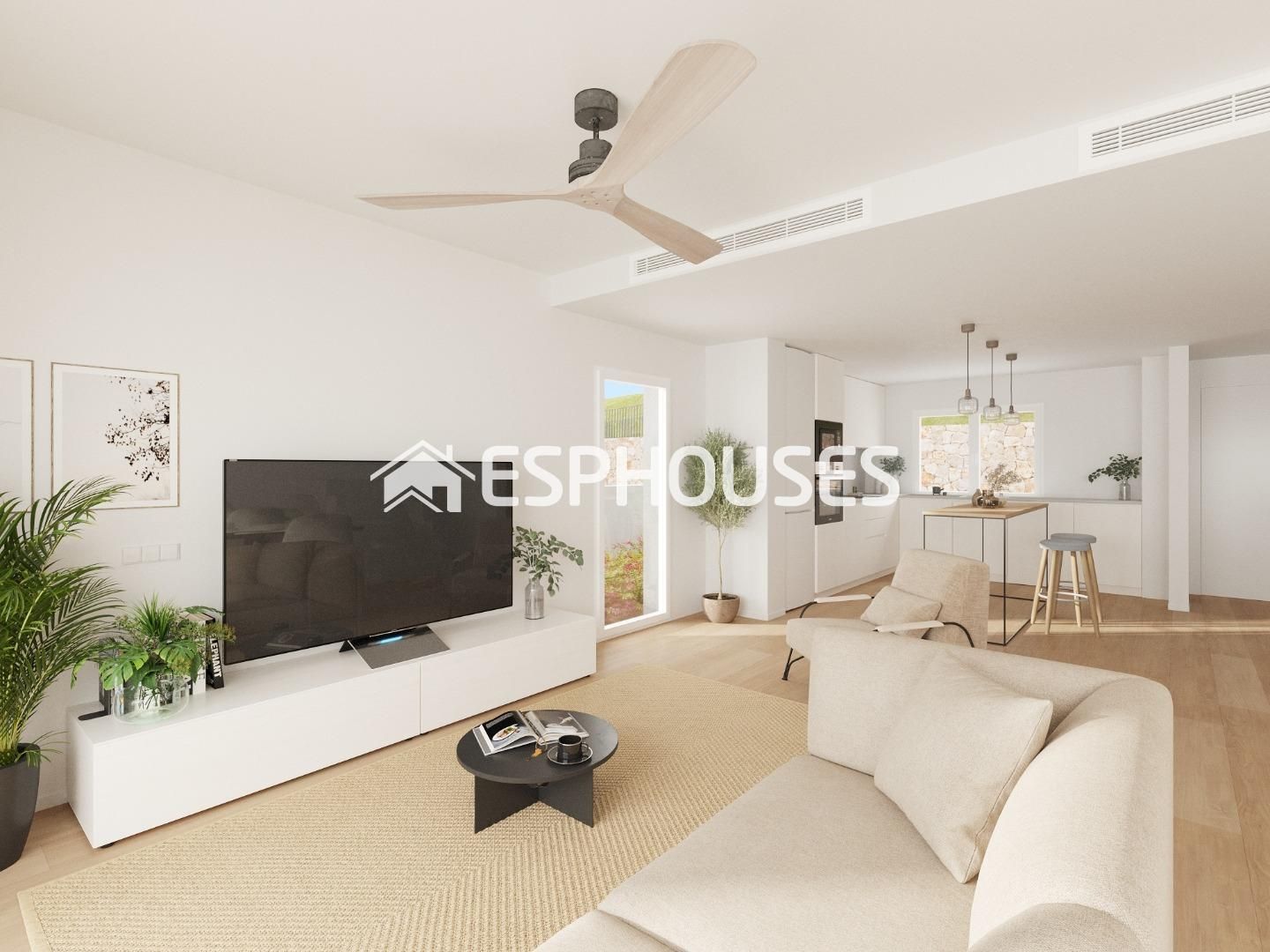 Sala d'estar de Casa o xalet en venda en Finestrat amb Aire condicionat, Terrassa i Balcó