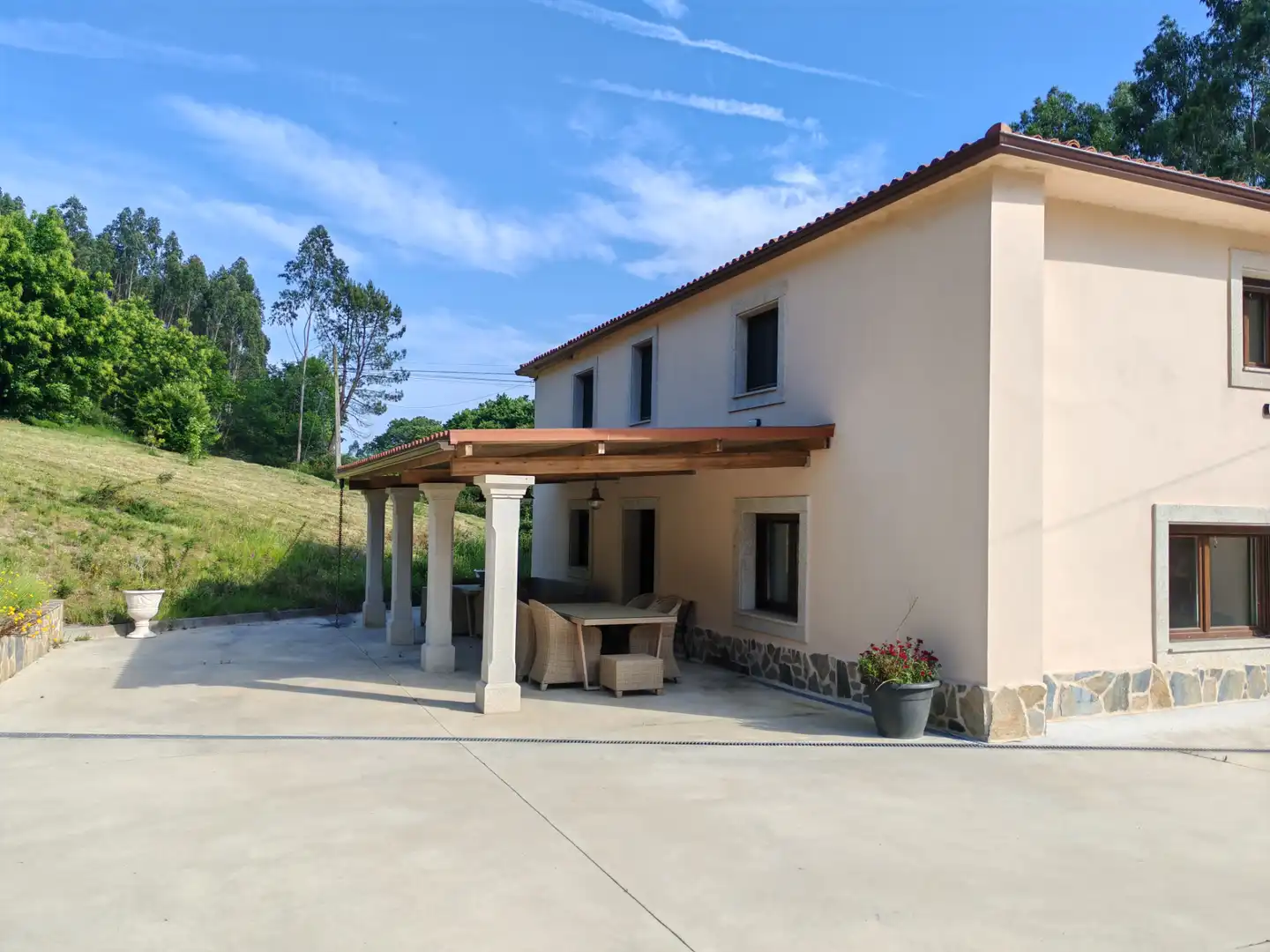 Vista exterior de Casa o chalet en venta en O Pino  con Calefacción, Jardín privado y Trastero