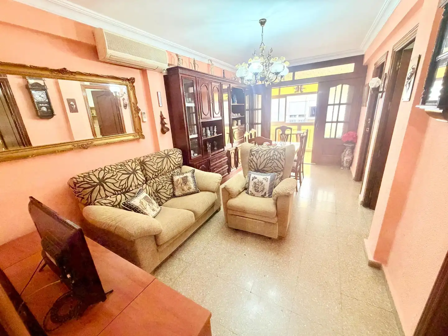 Wohnzimmer von Wohnung zur Miete in Málaga mit Klimaanlage, Heizung und Terrasse