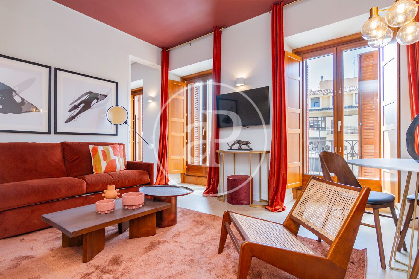 Living room of Flat to rent in  Madrid Capital  with Air Conditioner, Heating and Furnished