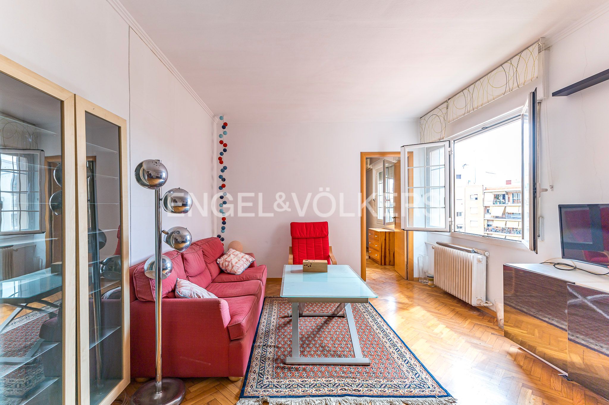 Sala d'estar de Apartament en venda en  Barcelona Capital amb Calefacció, Parquet i Moblat